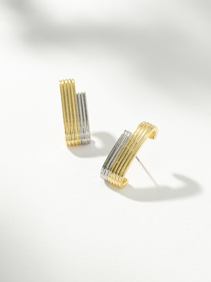 ["Mixed Metal Ribbed Ear Climber ", " Mixed ", " Product Image ", " Uncommon James"]