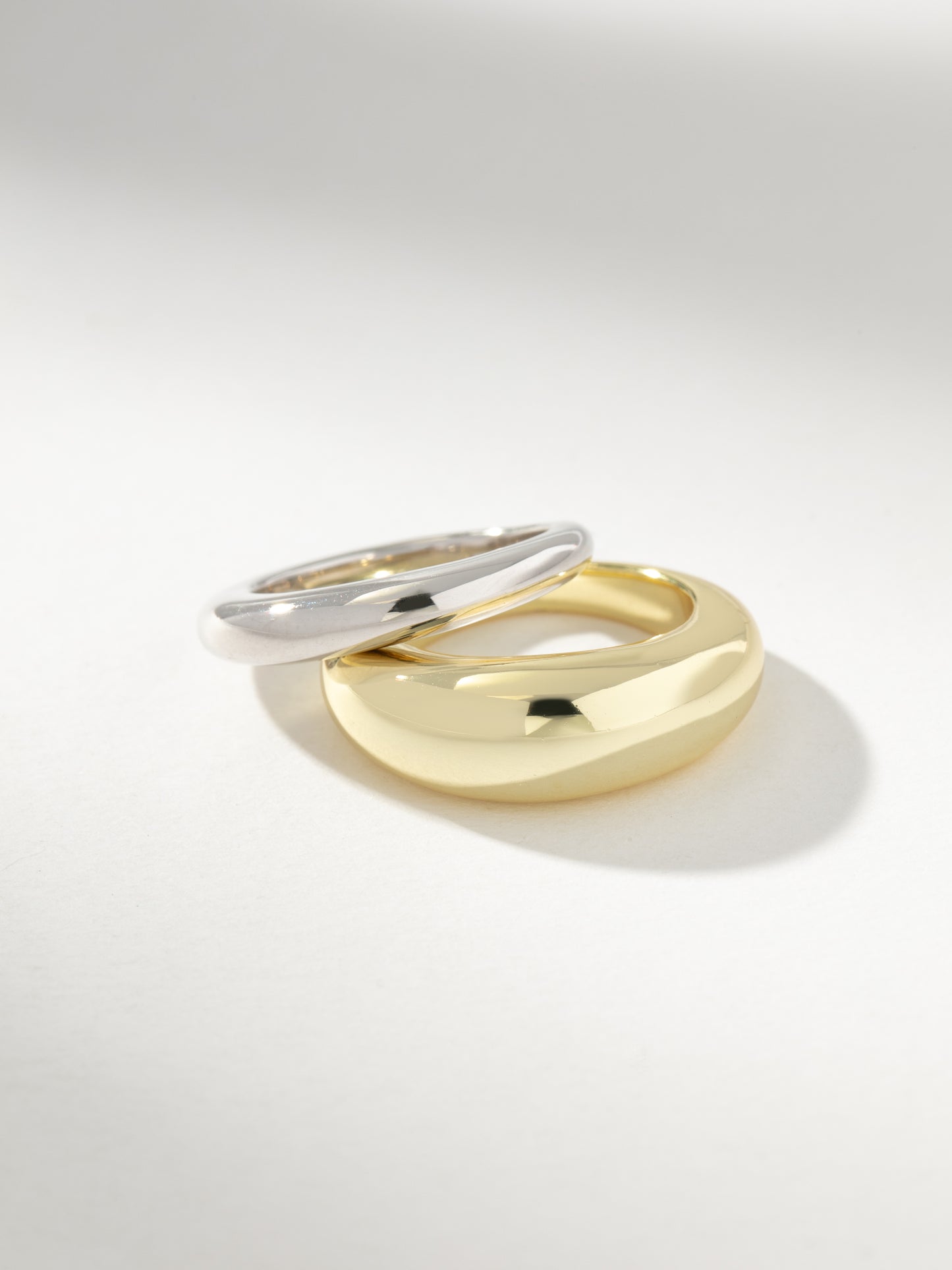 Mixed Metal Dome Ring Stack (Set of 2) | Mixed | Product Image | Uncommon James