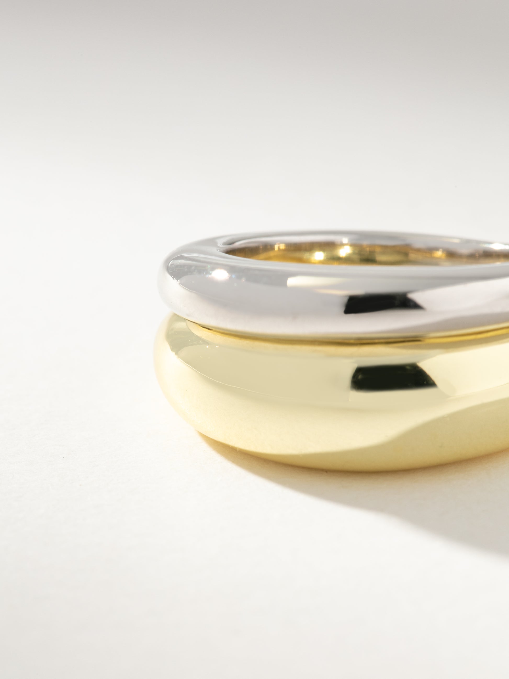 Mixed Metal Dome Ring Stack (Set of 2) | Mixed | Product Image | Uncommon James