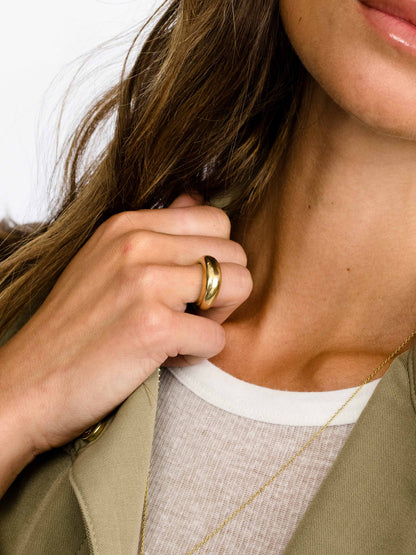 ["Mixed Metal Dome Ring Stack (Set of 2) ", " Mixed Metal ", " Model Image ", " Uncommon James"]
