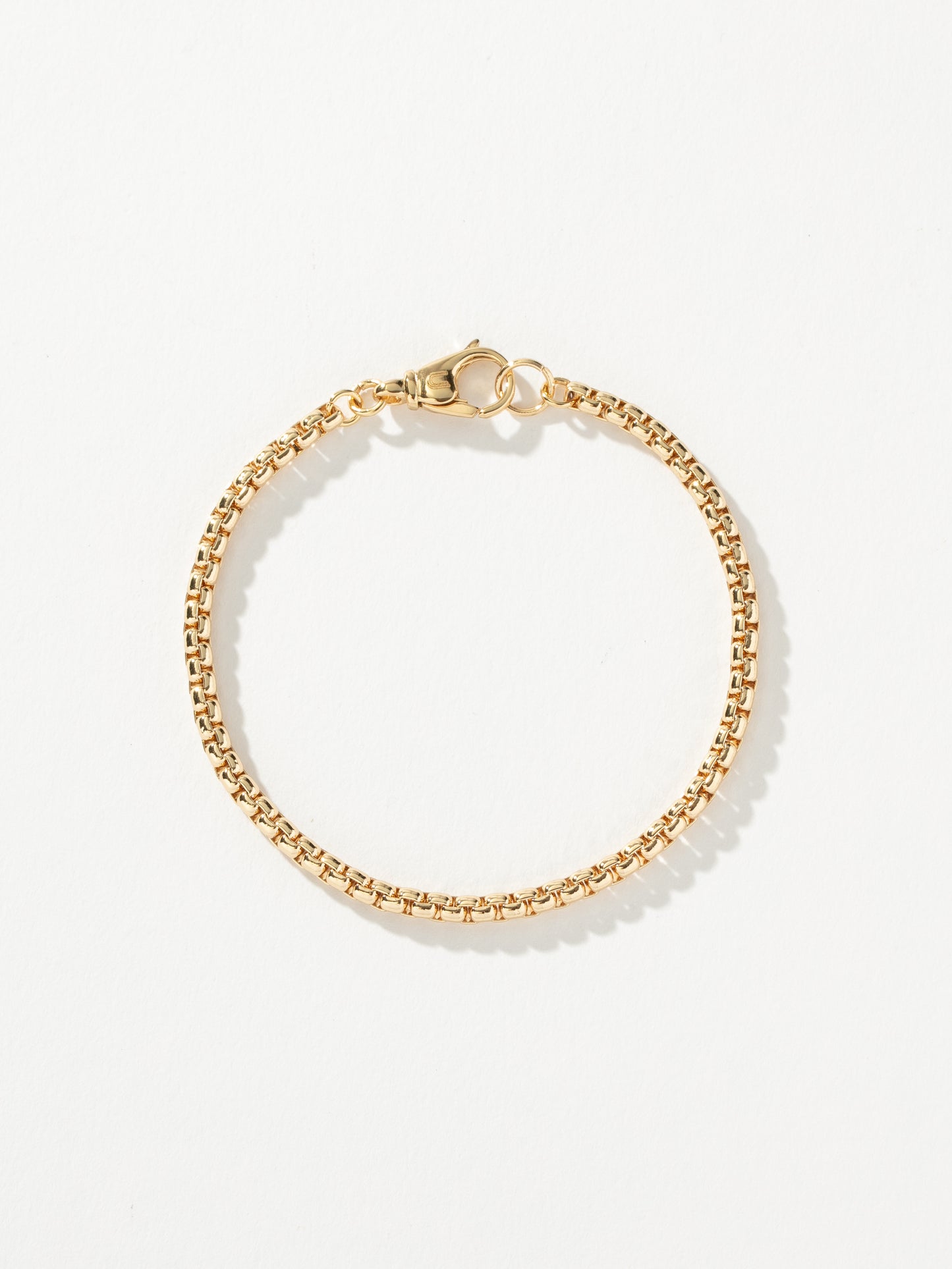 Men’s Round Box Chain Bracelet 3.5mm | Gold | Product Detail Image | Uncommon James