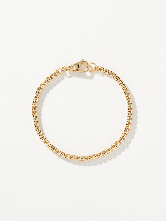 Men’s Round Box Chain Bracelet 3.5mm | Gold | Product Detail Image | Uncommon James