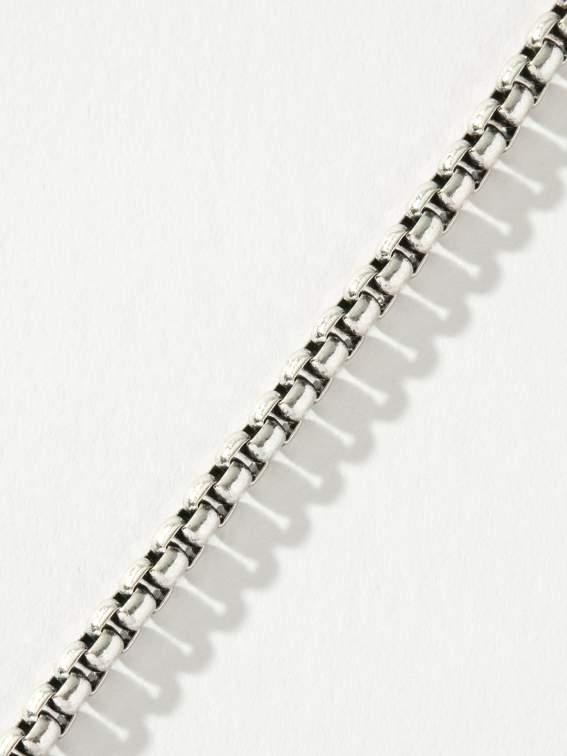 Men’s Round Box Chain Bracelet 3.5mm | Silver | Product Detail Image 2 | Uncommon James