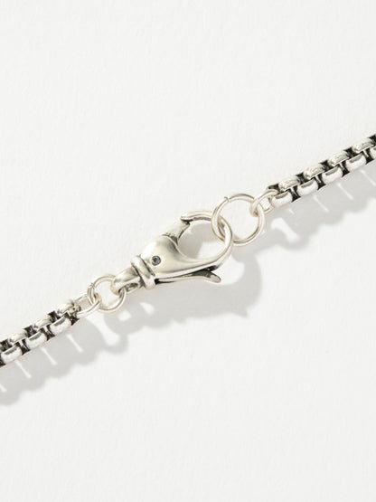 ["Men’s Round Box Chain Bracelet 3.5mm ", " Silver ", " Product Detail Image 3 ", " Uncommon James"]