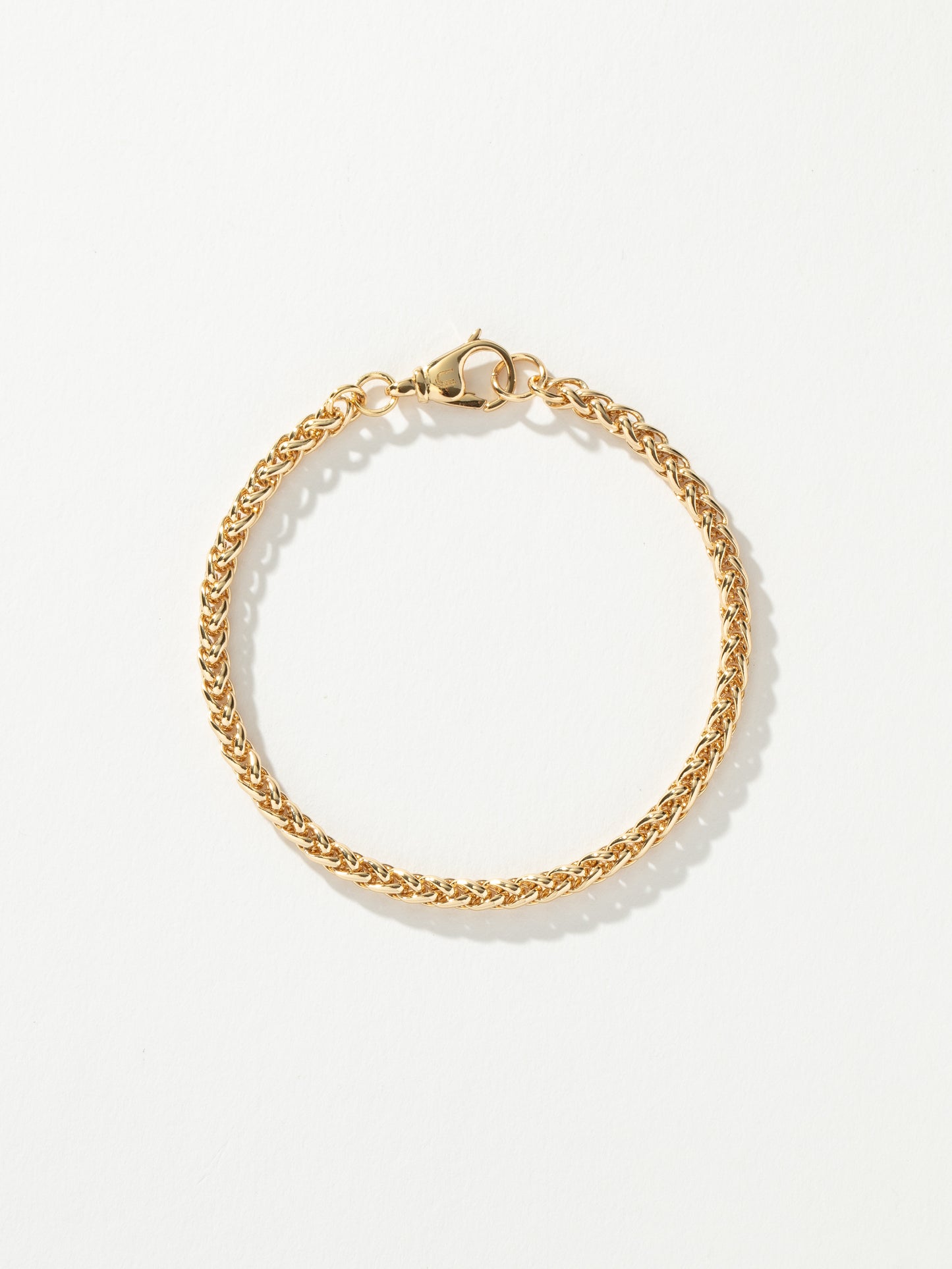 Men’s Wheat Chain Bracelet 4mm | Gold | Product Detail Image | Uncommon James