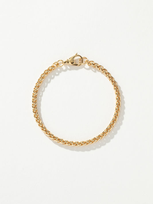 Men’s Wheat Chain Bracelet 4mm | Gold | Product Detail Image | Uncommon James