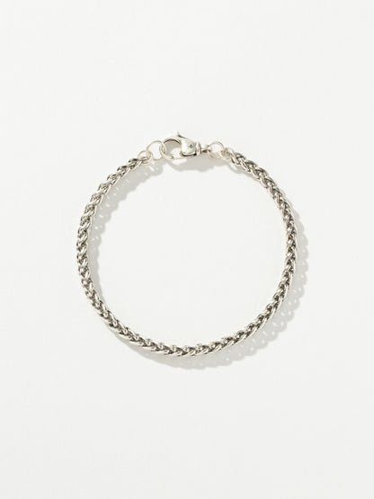["Men’s Wheat Chain Bracelet 4mm ", " Silver ", " Product Detail Image ", " Uncommon James"]