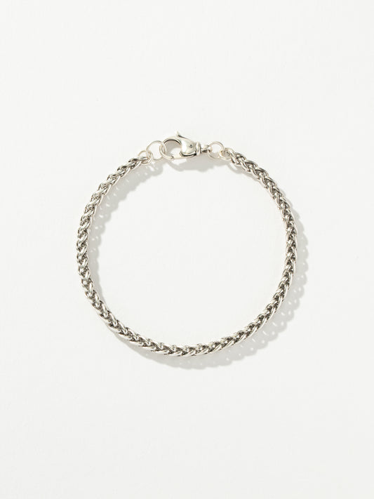 Men’s Wheat Chain Bracelet 4mm | Silver | Product Detail Image | Uncommon James