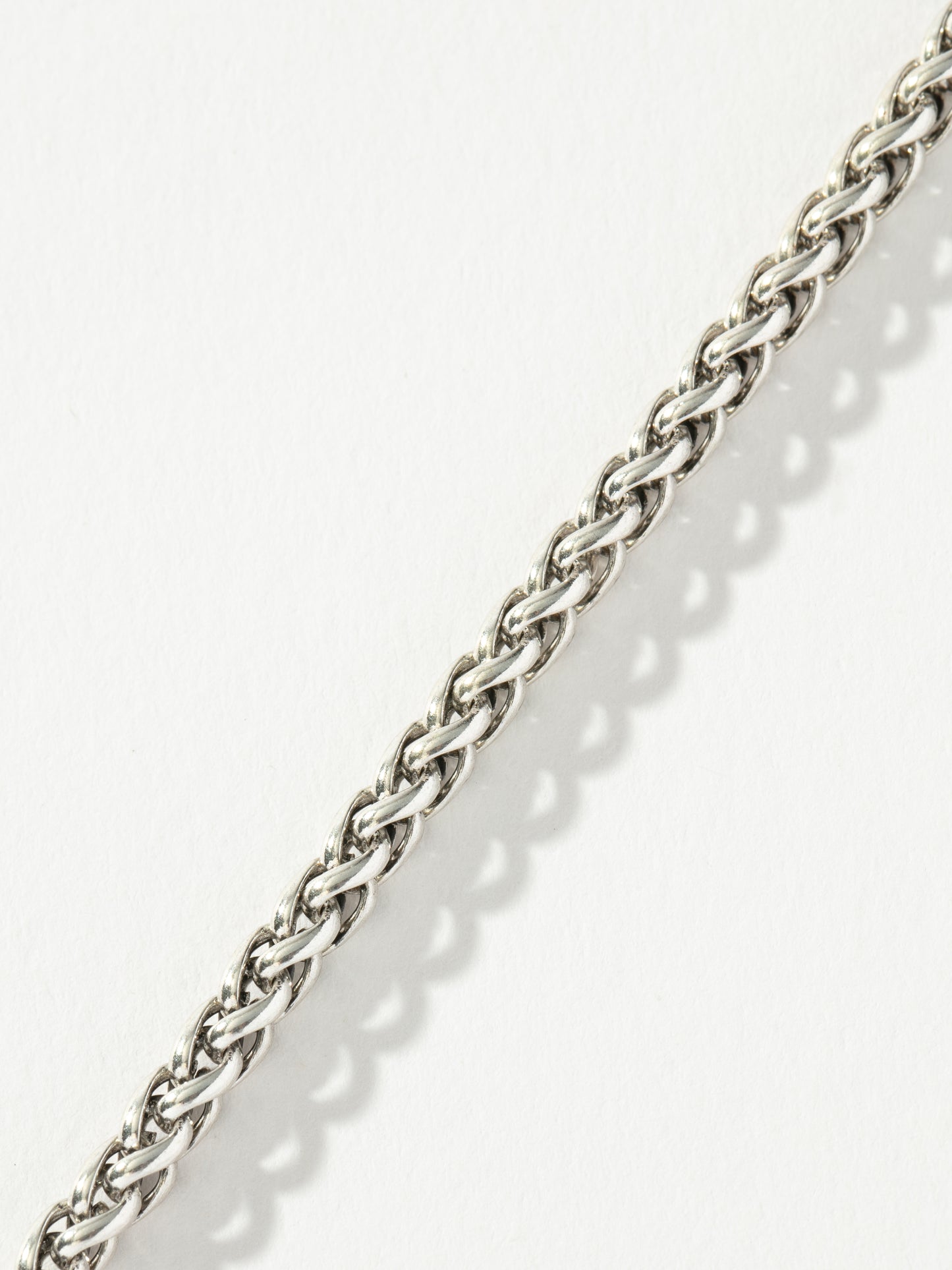 Men’s Wheat Chain Bracelet 4mm | Silver | Product Detail Image 2 | Uncommon James