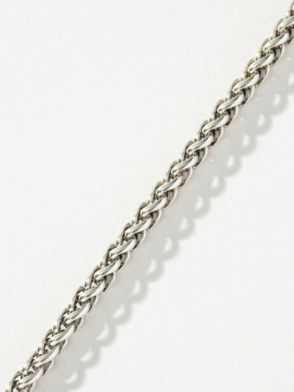 ["Men’s Wheat Chain Bracelet 4mm ", " Silver ", " Product Detail Image 2 ", " Uncommon James"]