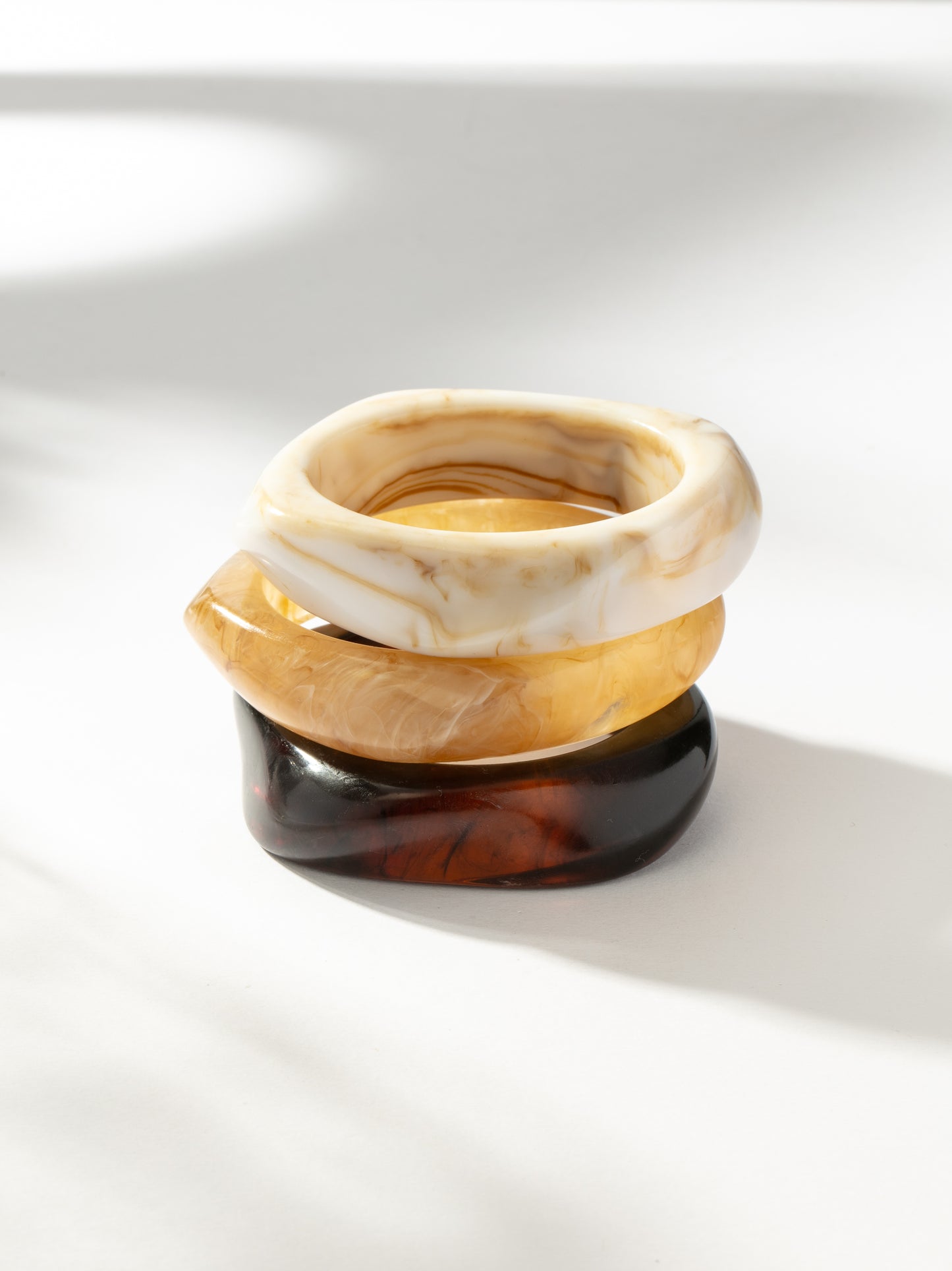 Beachy Resin Bangle Bracelets (Set of 3)