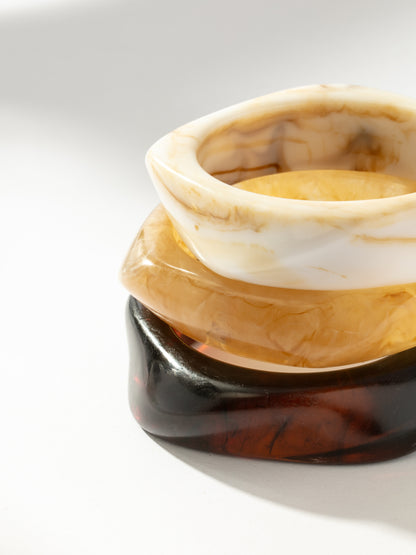 ["Beachy Resin Bangle Bracelets (Set of 3)"]