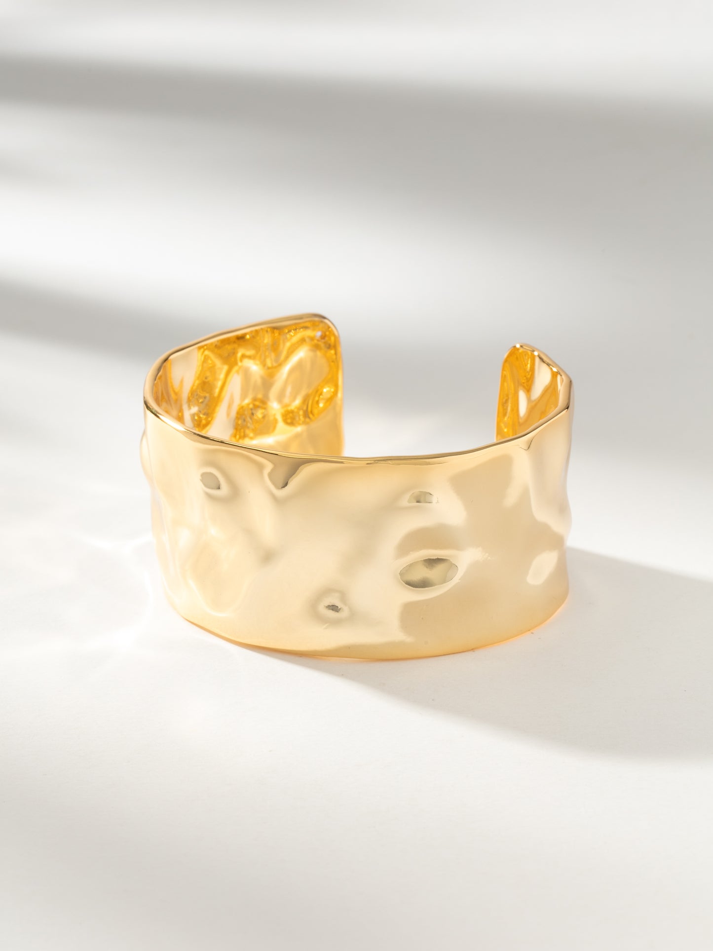 Crushed Statement Cuff Bracelet | Gold | Product Image | Uncommon James