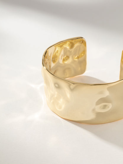 ["Crushed Statement Cuff Bracelet ", " Gold ", " Product Image ", " Uncommon James"]