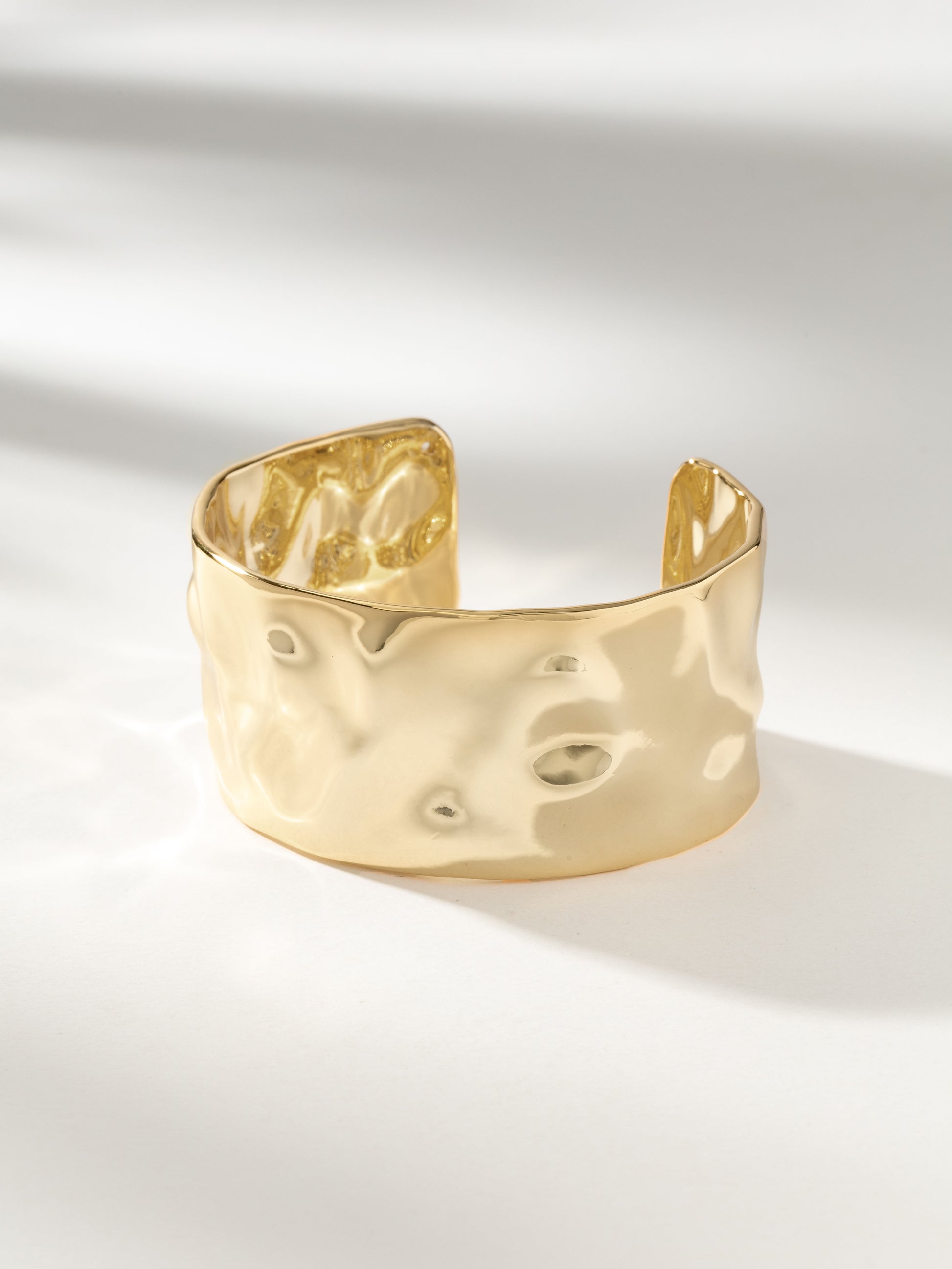 Crushed Statement Cuff Bracelet | Gold | Product Image | Uncommon James
