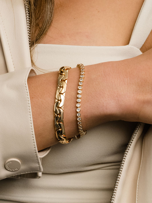 Eden Statement Chain Bracelet | Gold | Model Image | Uncommon James