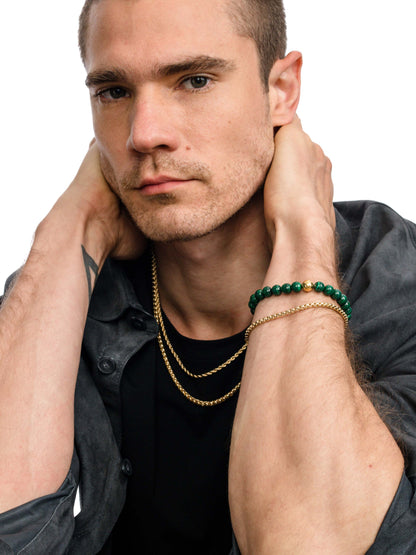 ["Malachite Beaded Bracelet"]