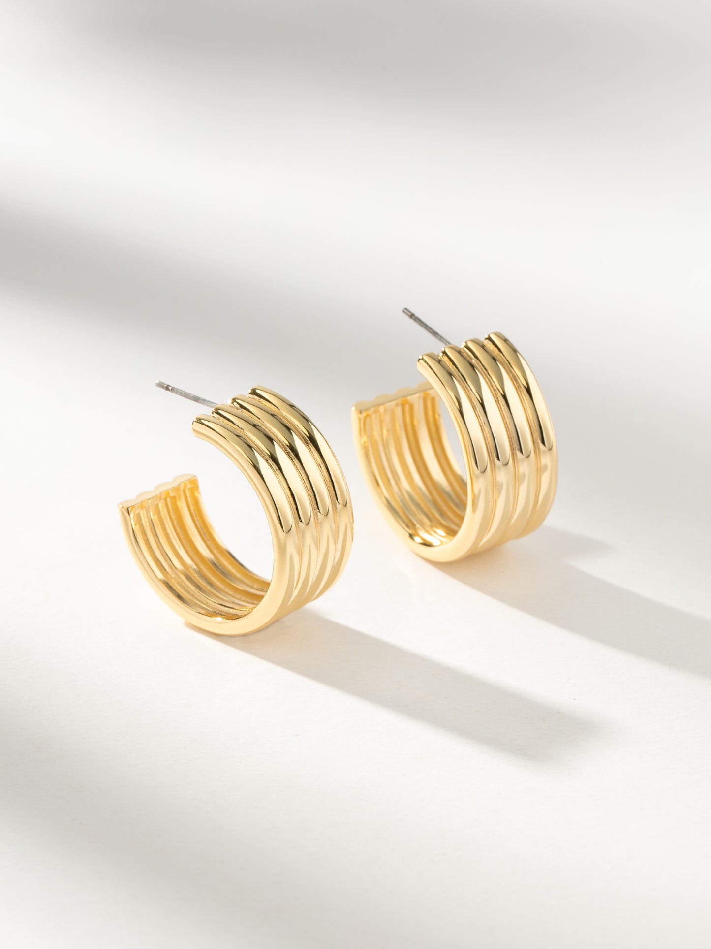 Art Deco Hoop Earrings | Gold | Product Image | Uncommon James