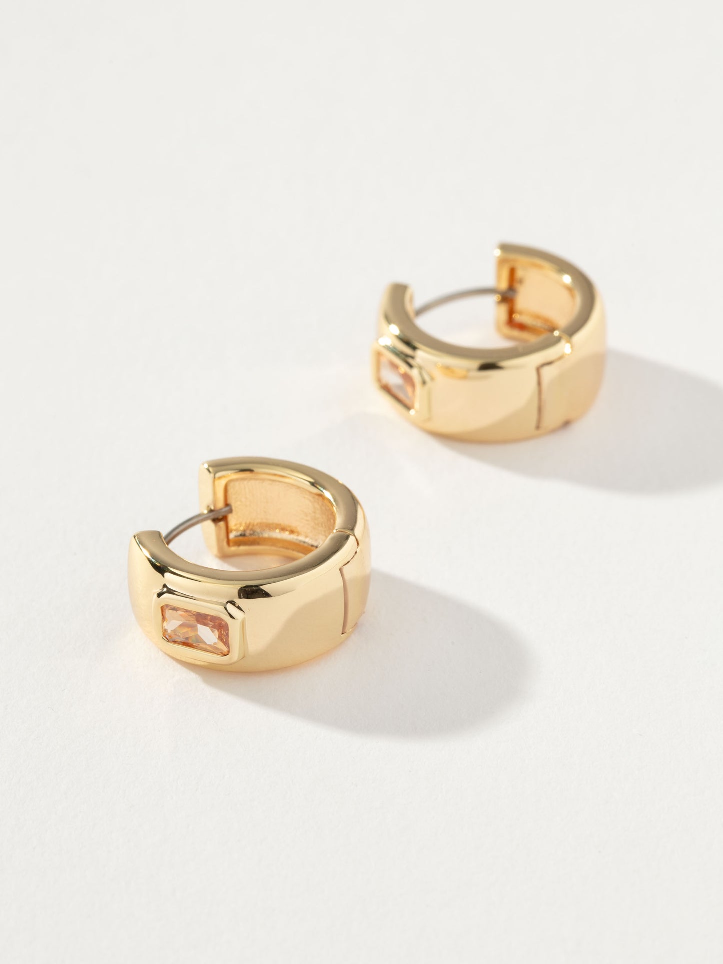Chunky Birthstone Huggie Earrings | Gold November | Product Detail Image 2 | Uncommon James