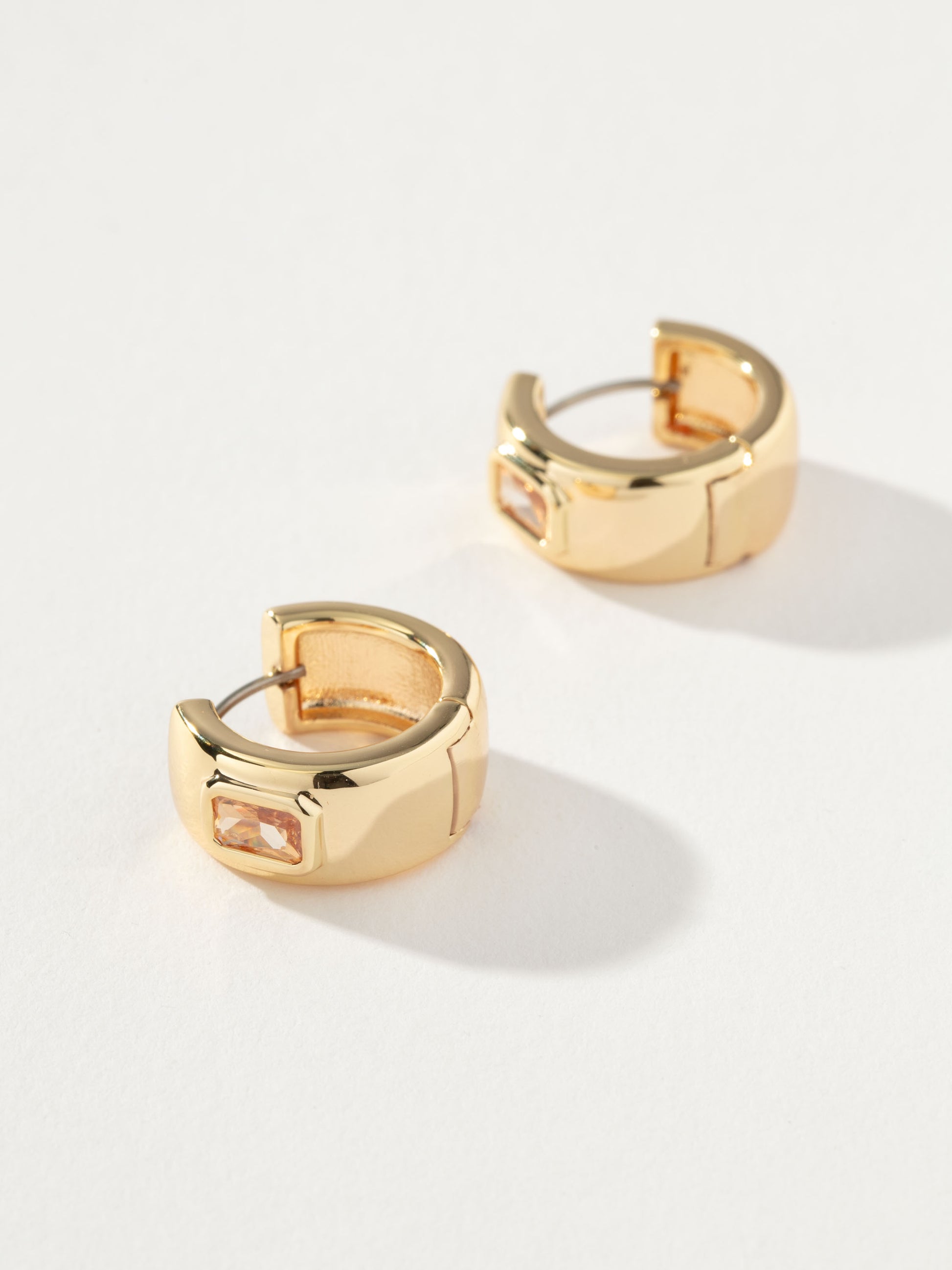Chunky Birthstone Huggie Earrings | Gold November | Product Detail Image 2 | Uncommon James
