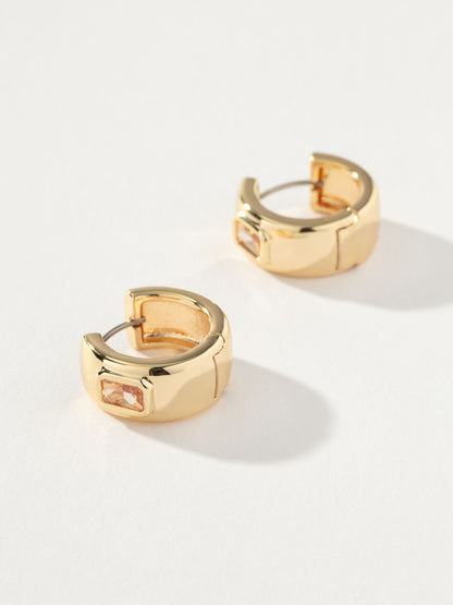 ["Chunky Birthstone Huggie Earrings ", " Gold November ", " Product Detail Image 2 ", " Uncommon James"]