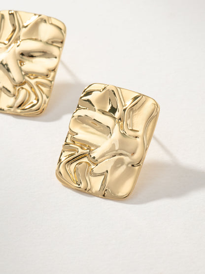 ["Crushed Statement Stud Earrings ", " Gold ", " Product Image ", " Uncommon James"]