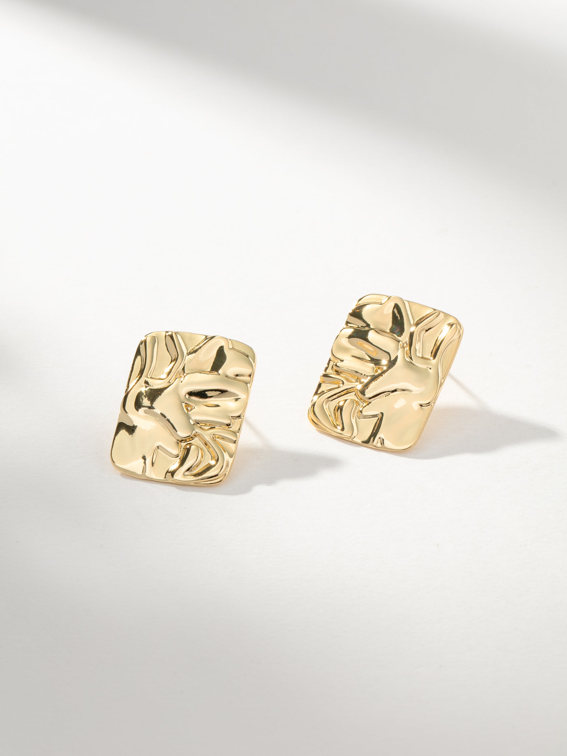 Crushed Statement Stud Earrings | Gold | Product Image | Uncommon James