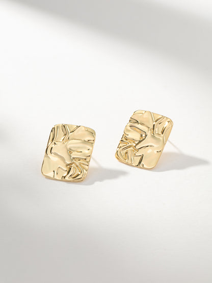 ["Crushed Statement Stud Earrings ", " Gold ", " Product Image ", " Uncommon James"]