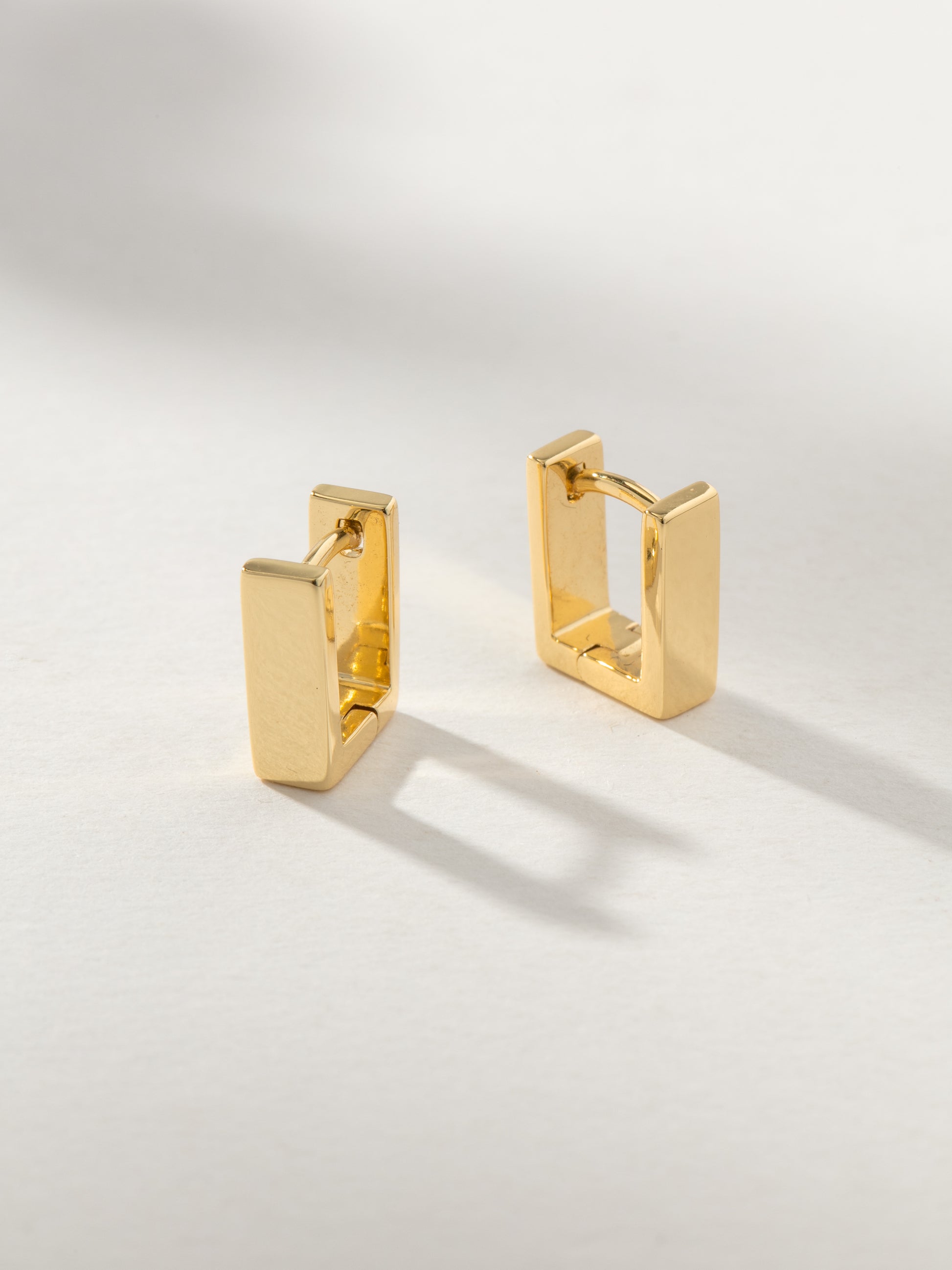 Passion Square Huggie Earrings | Gold | Product Image | Uncommon James