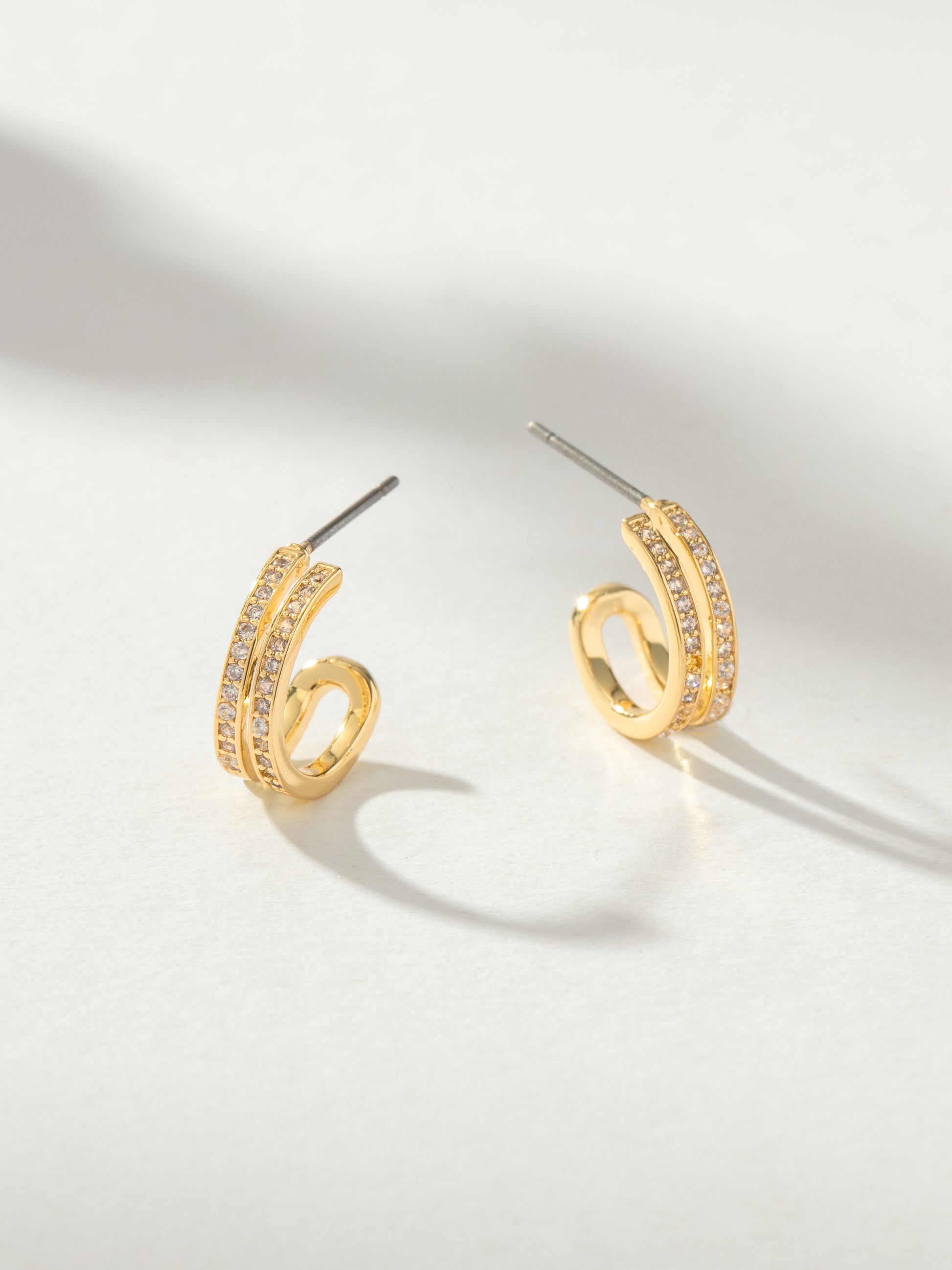Whim Pavé Double Hoop Earrings | Gold | Product Image | Uncommon James