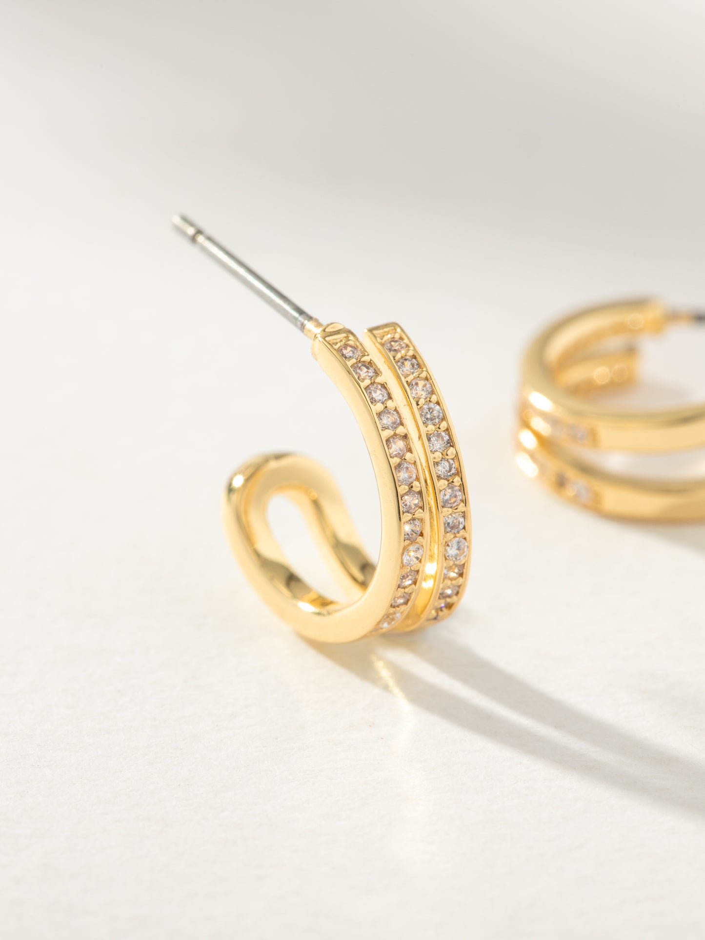 Whim Pavé Double Hoop Earrings | Gold | Product Image | Uncommon James