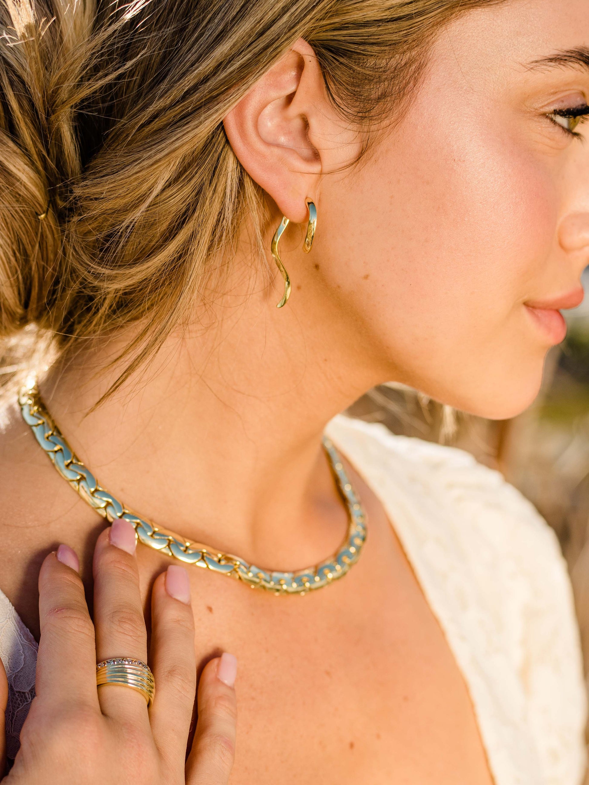 Wonderwall Ear Jacket | Gold | Campaign Image | Uncommon James