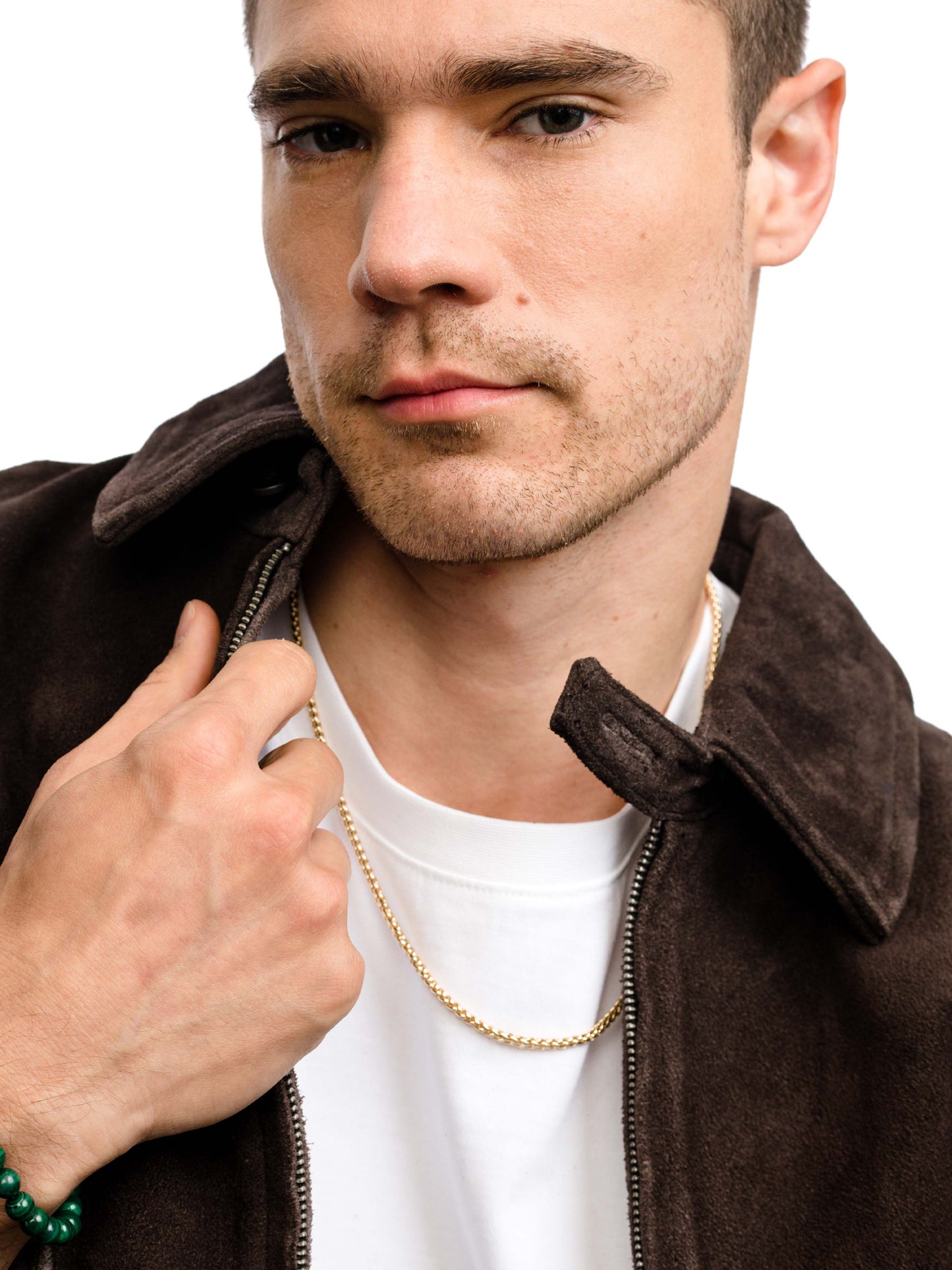 Men’s Wheat Chain Necklace 3.5mm | Gold | Model Image | Uncommon James