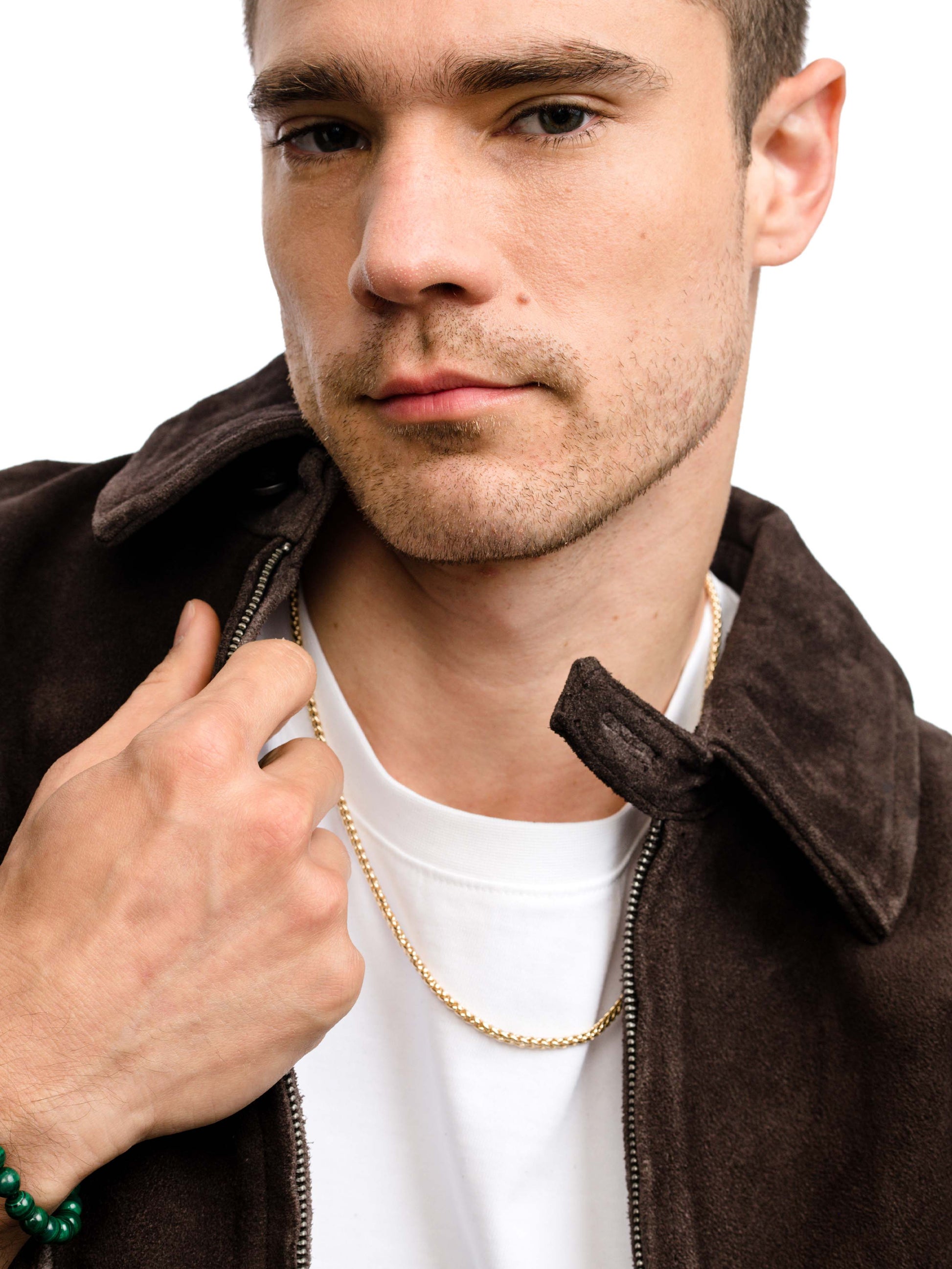 Men’s Wheat Chain Necklace 3.5mm | Gold | Model Image | Uncommon James