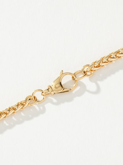 ["Men’s Wheat Chain Necklace 3.5mm ", " Gold ", " Product Detail Image 2 ", " Uncommon James"]