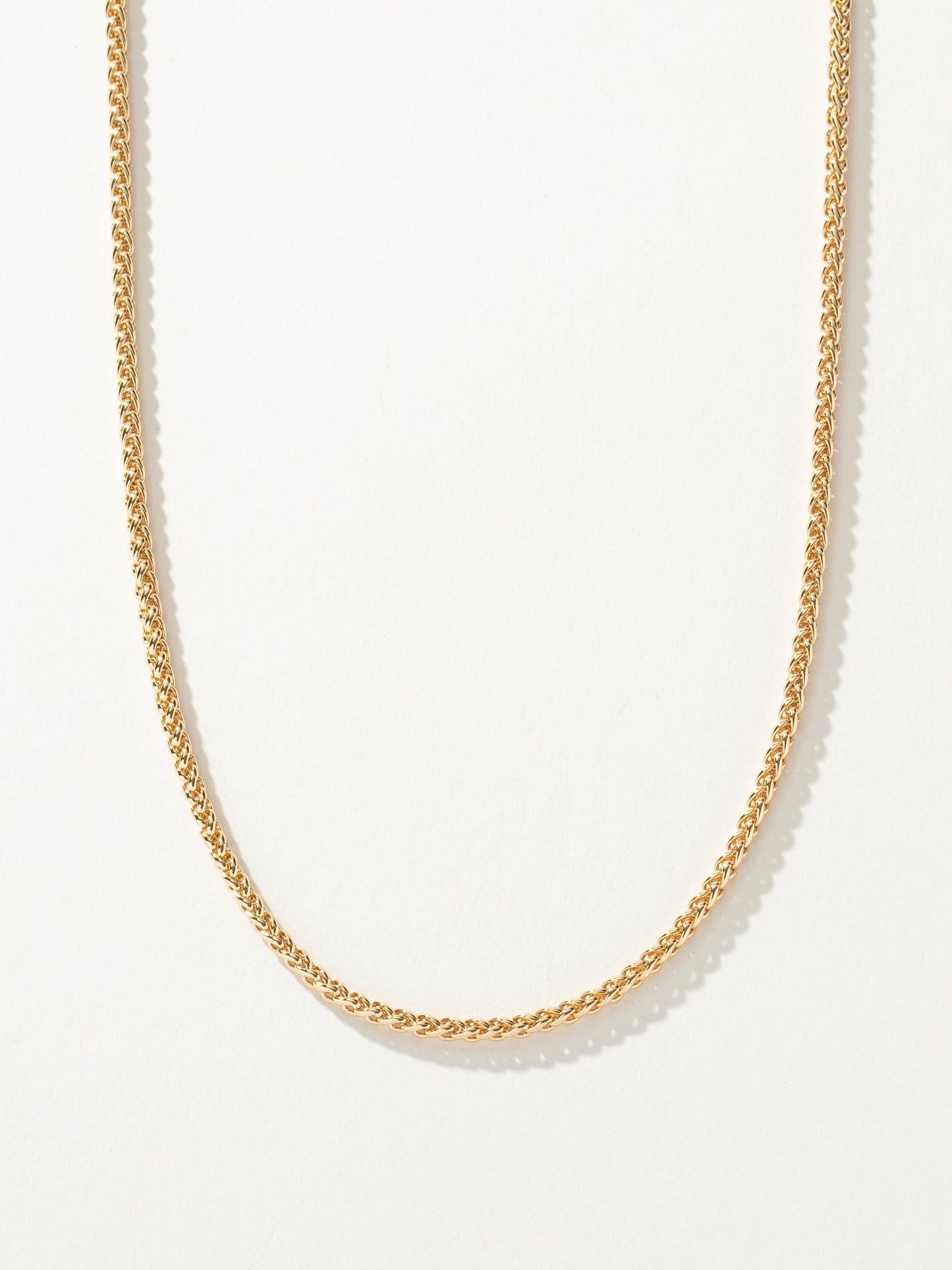 Men’s Wheat Chain Necklace 3.5mm | Gold | Product Detail Image | Uncommon James
