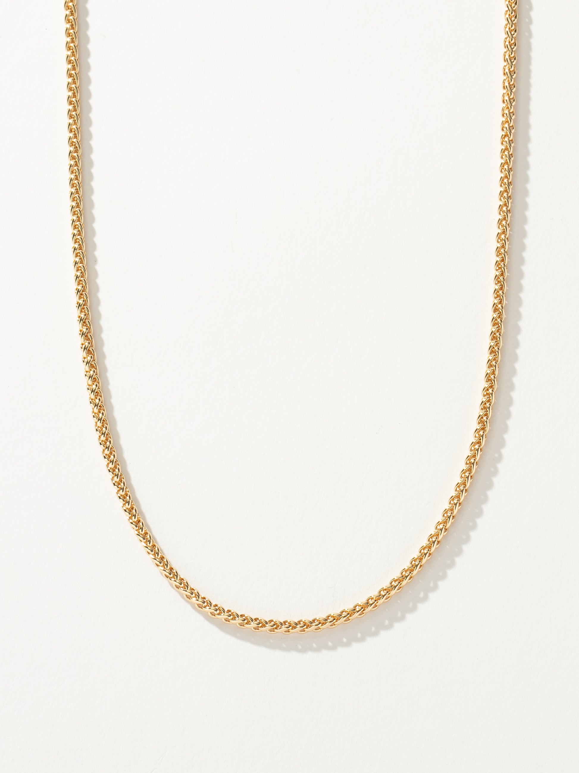 Men’s Wheat Chain Necklace 3.5mm | Gold | Product Detail Image | Uncommon James