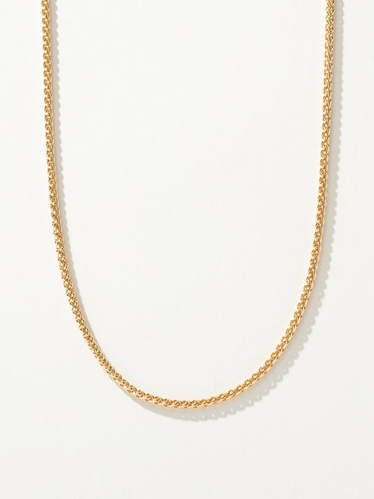 Men’s Wheat Chain Necklace 3.5mm | Gold | Product Detail Image | Uncommon James