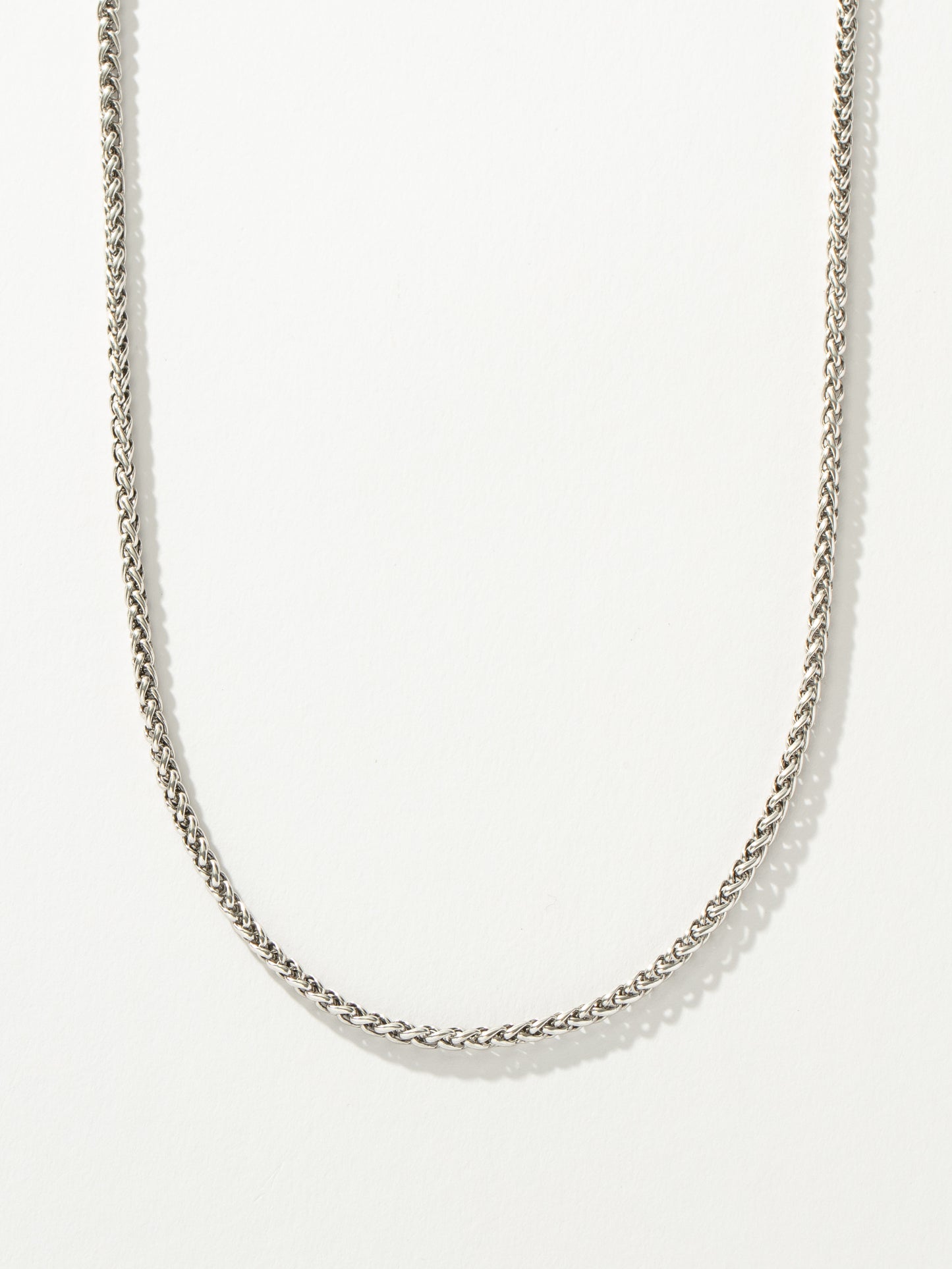 Men’s Wheat Chain Necklace 3.5mm | Silver | Product Detail Image | Uncommon James