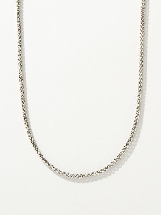 Men’s Wheat Chain Necklace 3.5mm | Silver | Product Detail Image | Uncommon James