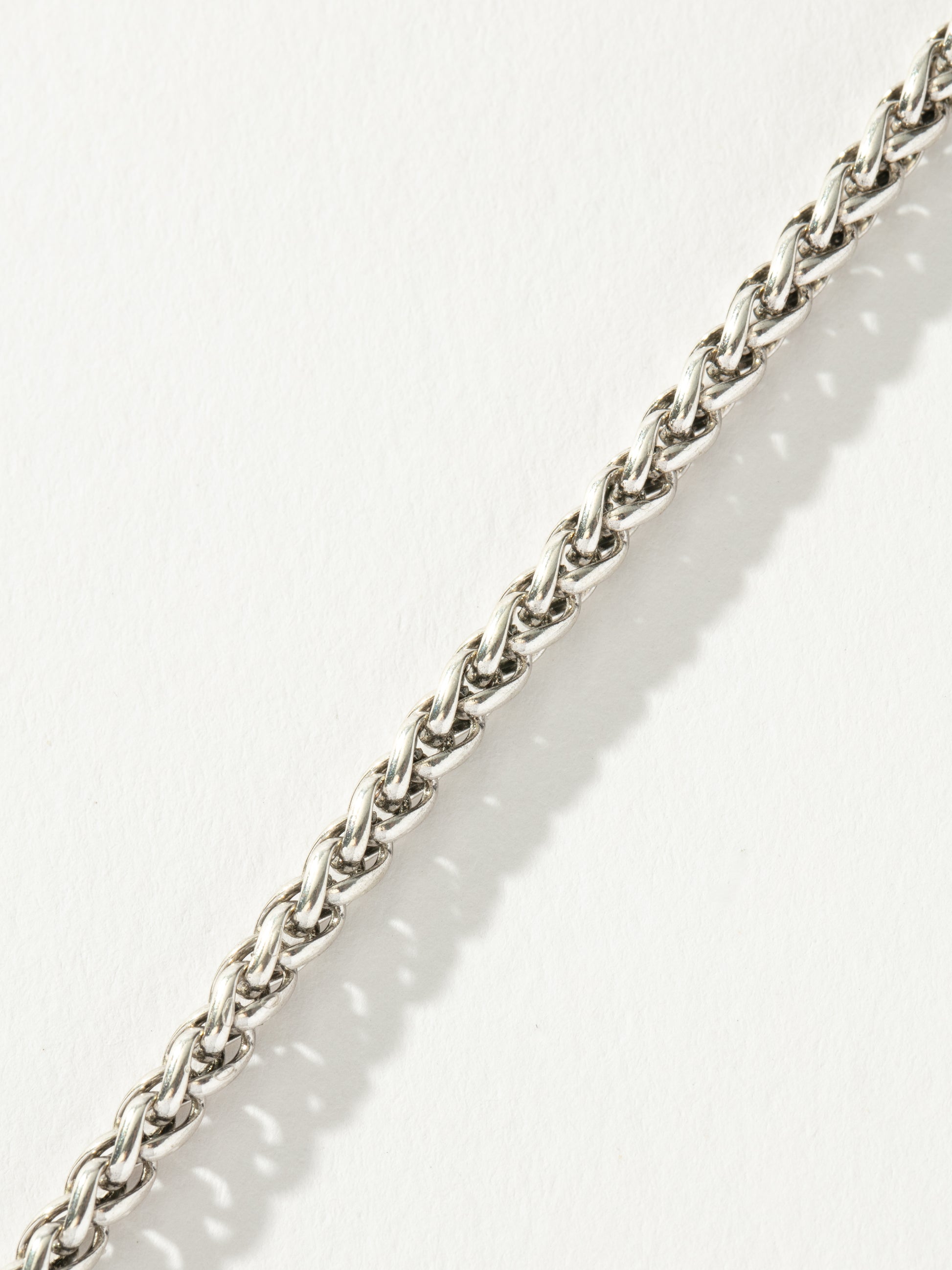 Men’s Wheat Chain Necklace 3.5mm | Silver | Product Detail Image 2 | Uncommon James