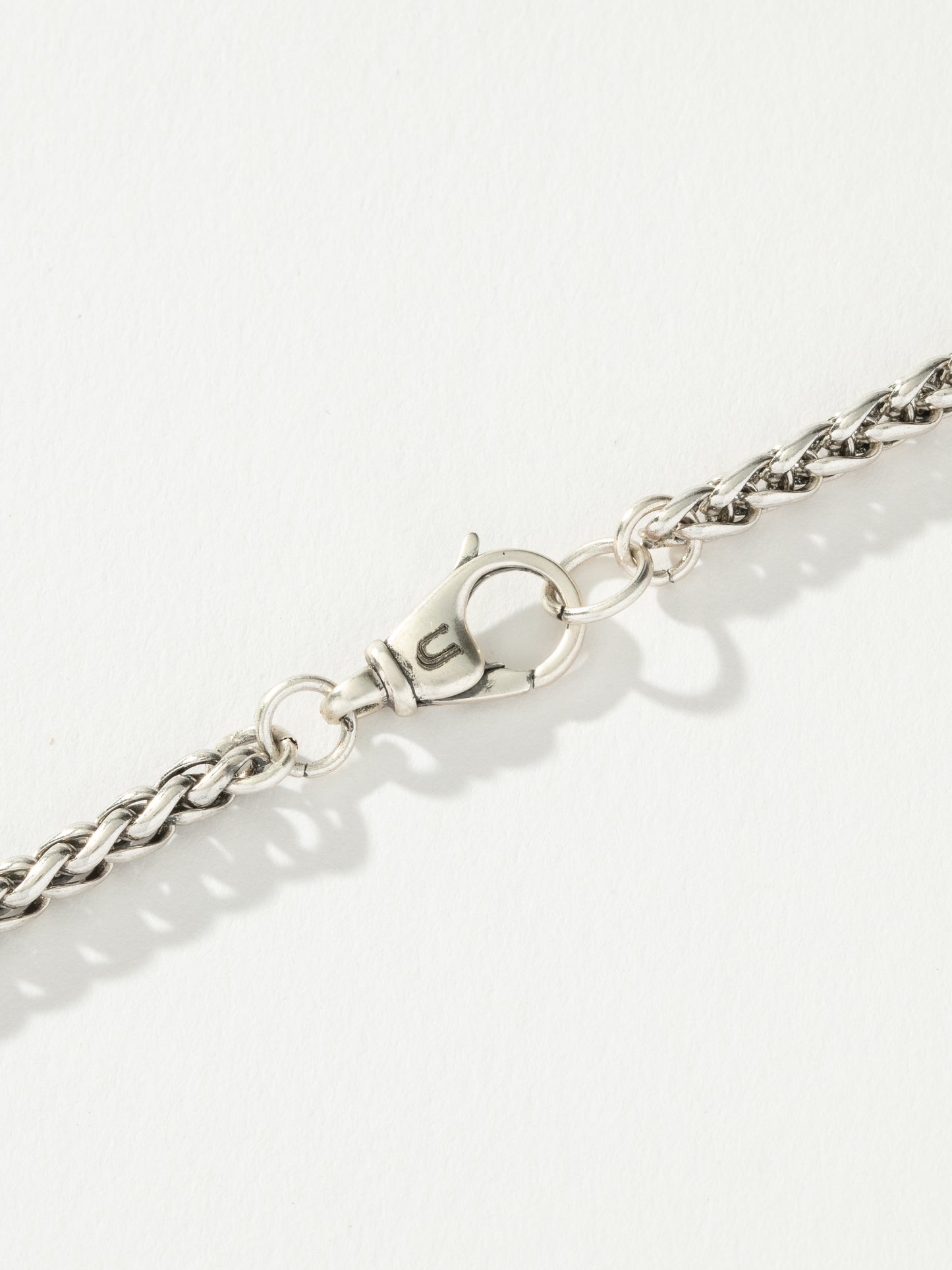 Men’s Wheat Chain Necklace 3.5mm | Silver | Product Detail Image 3 | Uncommon James