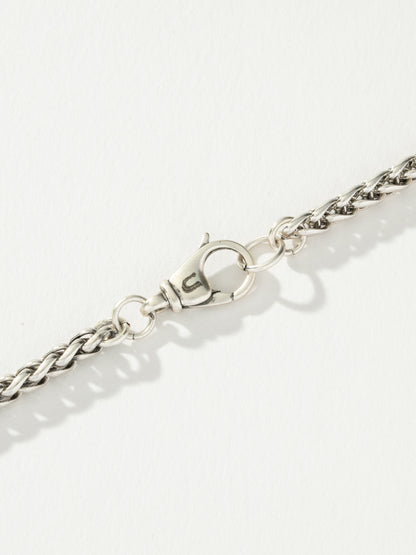 ["Men’s Wheat Chain Necklace 3.5mm ", " Silver ", " Product Detail Image 3 ", " Uncommon James"]