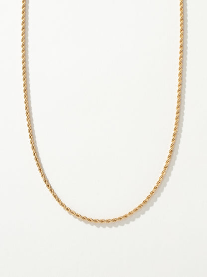 ["Men’s Rope Chain Necklace 3mm ", " Gold ", " Product Detail Image ", " Uncommon James"]