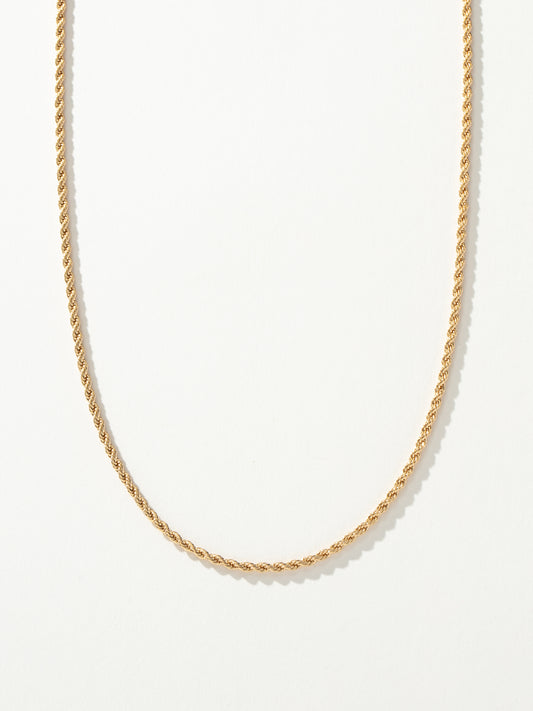 Men’s Rope Chain Necklace 3mm | Gold | Product Detail Image | Uncommon James