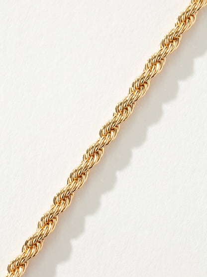 ["Men’s Rope Chain Necklace 3mm ", " Gold ", " Product Detail Image 2 ", " Uncommon James"]