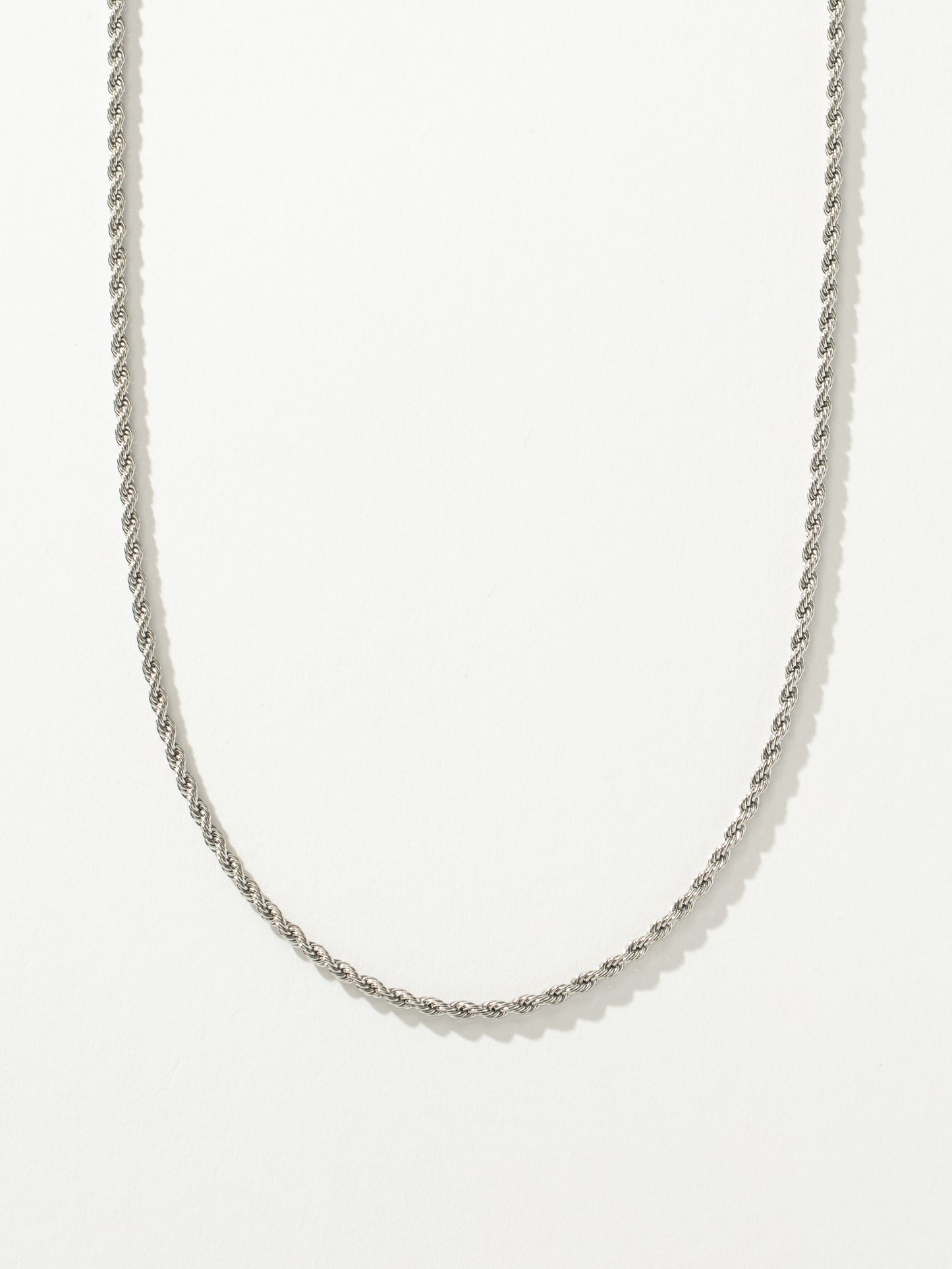 Men’s Rope Chain Necklace 3mm | Silver | Product Detail Image 2 | Uncommon James