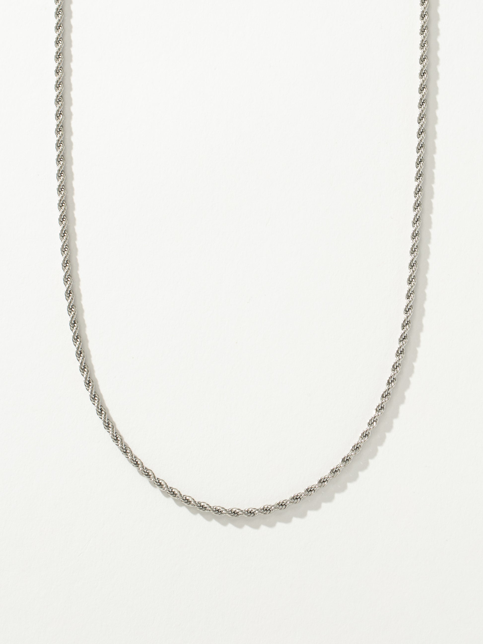 Men’s Rope Chain Necklace 3mm | Silver | Product Detail Image 2 | Uncommon James
