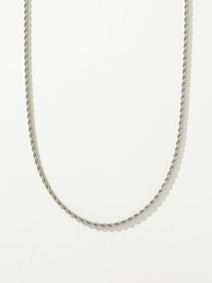 ["Men’s Rope Chain Necklace 3mm ", " Silver ", " Product Detail Image 2 ", " Uncommon James"]