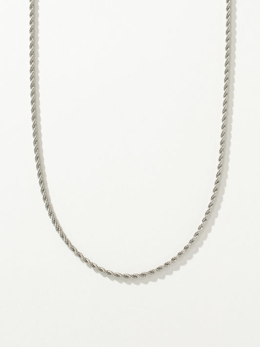 Men’s Rope Chain Necklace 3mm | Silver | Product Detail Image 2 | Uncommon James